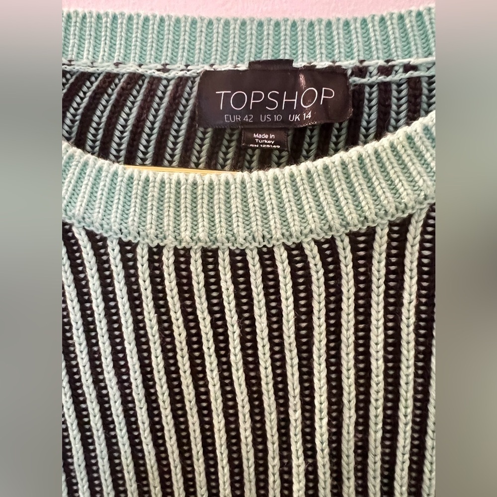 Topshop Oversized Color Block Ribbed Sweater - Picture 3 of 7